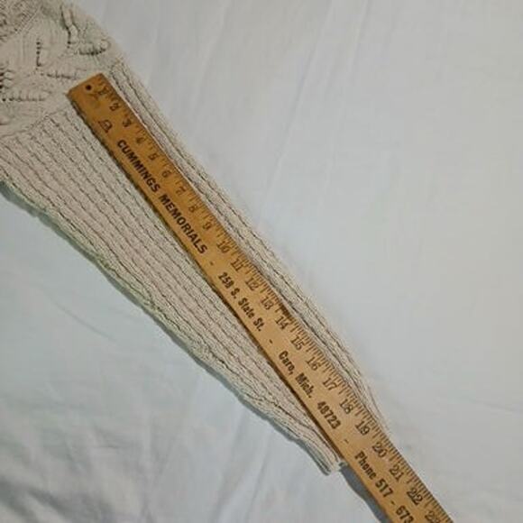 VTG Mobility Small Long-Sleeved Ecru Silk/Cotton Blend Cable-Knit Sweater - Picture 12 of 13